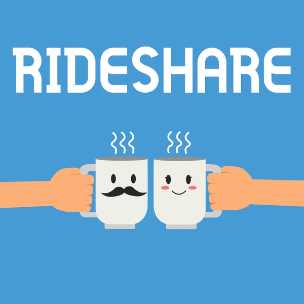 Scrivere una nota che mostra Rideshare. Business photo showcase Condivisione giostre o trasporto Carpool Servizio Taxi online — Foto Stock