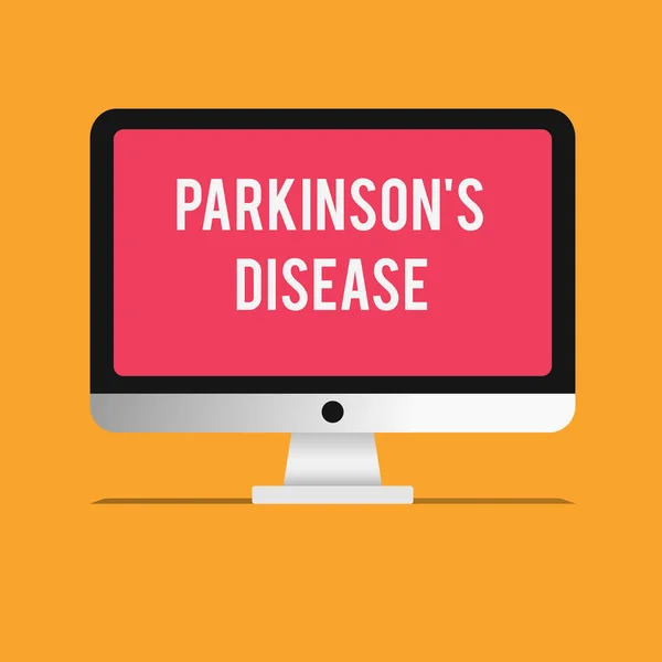写便条表明帕金森症是一种疾病。显示影响运动的神经系统紊乱的商业照片 — 图库照片