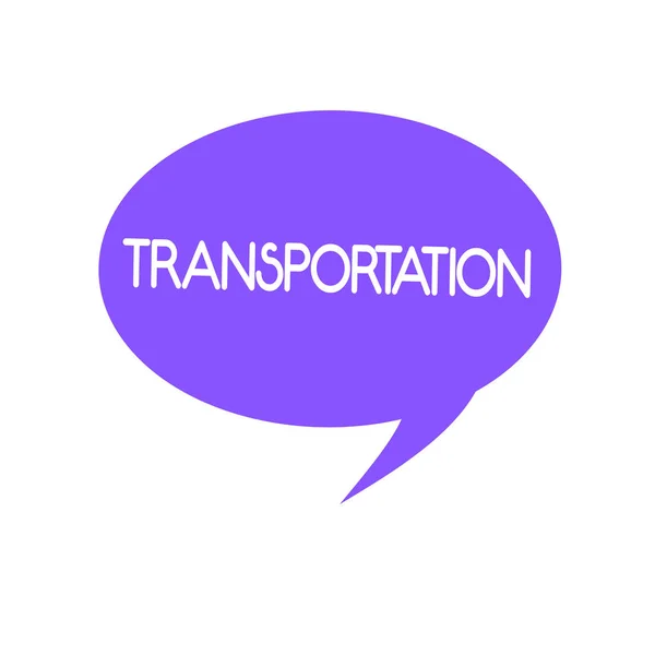 Handwriting text Transportation. Concept meaning Means of transporting showing and goods System of vehicles — Stock Photo, Image