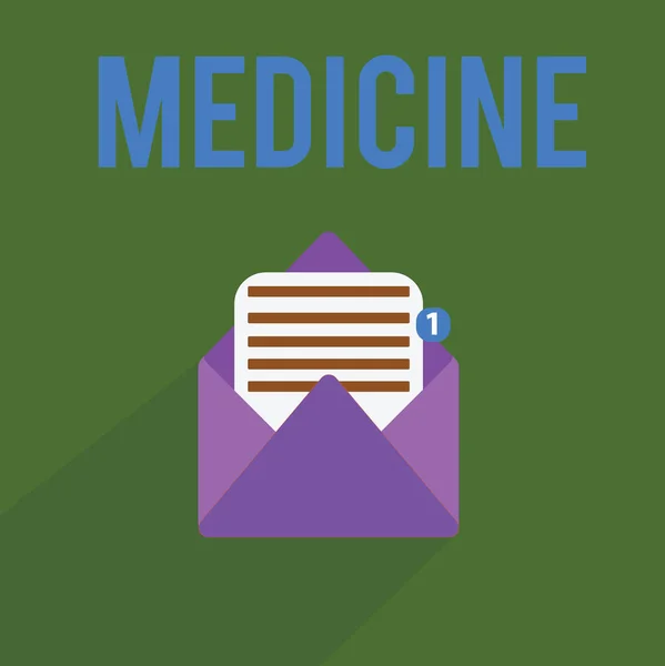 Концептуальный почерк, показывающий медицину. Материал или препарат, используемый при лечении заболеваний Таблетки — стоковое фото