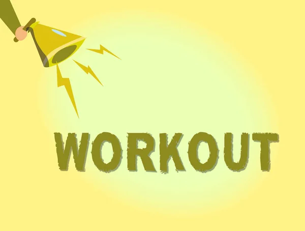 Text sign showing Workout. Conceptual photo Session of physical exercises activities Gym training fitness — Stock Photo, Image