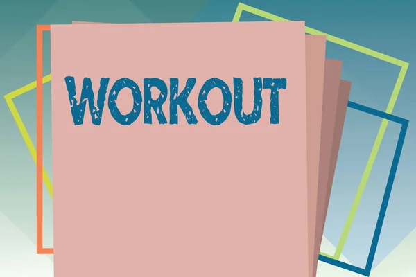Handskrift text träning. Begreppet mening Session av fysiska övningar aktiviteter Gym träning fitness — Stockfoto