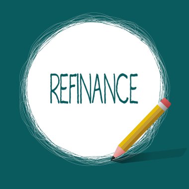 Kavramsal el Refinance gösterilen yazma. İş fotoğraf metin finans tekrar yerine başka bir ile mevcut borç