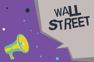 Wall Street gösterilen metin işareti. Kavramsal fotoğraf ev New York Menkul Kıymetler Borsası Brokerages karargahı