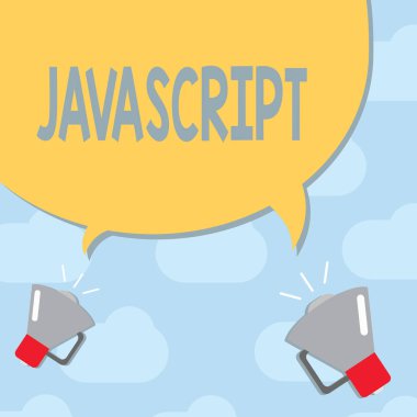 JavaScript gösterilen metin işareti. Kavramsal fotoğraf etkileşimli efektler oluşturmak için kullanılan bilgisayar programlama dili