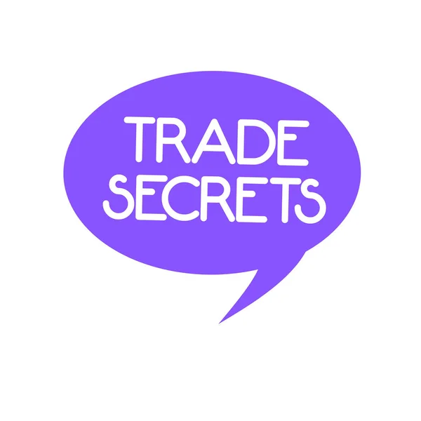 Handwriting text Trade Secrets. Concept meaning Technique used by a company in analysisufacturing its products — Stock Photo, Image