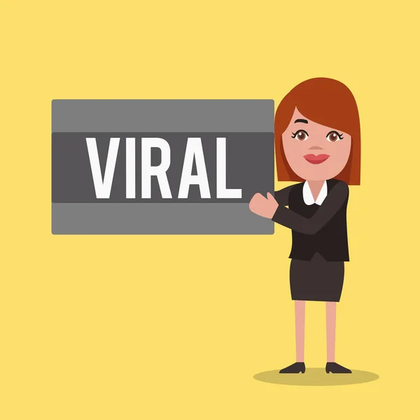 Tekstskrivning af ord Viral. Business koncept for Cirkuleret hurtigt og bredt fra en internetbruger til en anden - Stock-foto