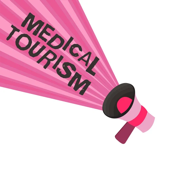 Tekst teken weergegeven: medisch toerisme. Conceptuele foto mensen die reizen naar andere land om medische behandeling — Stockfoto