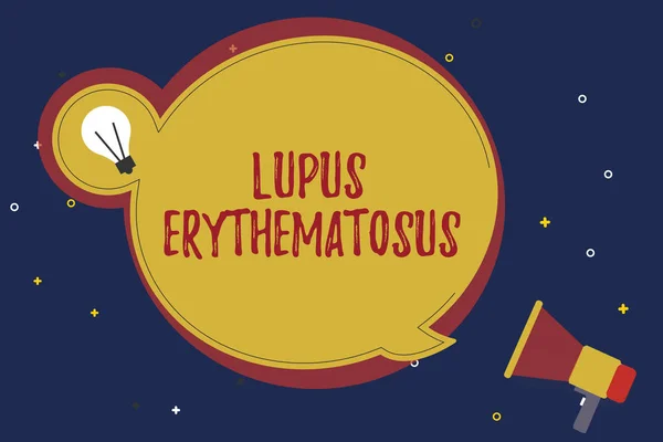 Texto de escritura de palabras Lupus Erythematosus. Concepto de negocio para la condición inflamatoria causada por una enfermedad autoinmune —  Fotos de Stock