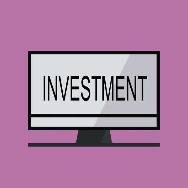 Tekstskilt Der Viser Investering Konceptfoto Handling Eller Proces Med Investere - Stock-foto