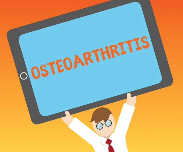 Записка, показывающая остеоартрит. Дегенерация суставного хряща и нижележащей кости — стоковое фото