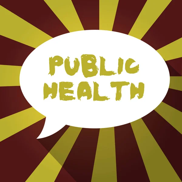 Textschild, das die öffentliche Gesundheit zeigt. konzeptionelles Foto zur Förderung eines gesunden Lebensstils in der Gemeinschaft und deren Darstellung — Stockfoto