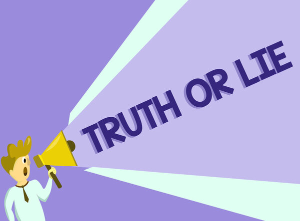 Text sign showing Truth Or Lie. Conceptual photo Decision between being honest dishonest Choice Doubt Decide