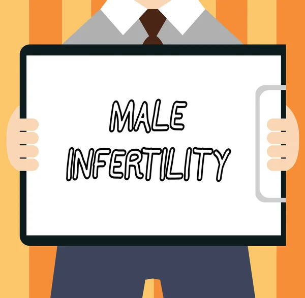 Texto de escritura de palabras Infertilidad masculina. Concepto de negocio para la incapacidad de un varón para causar el embarazo en un fértil — Foto de Stock