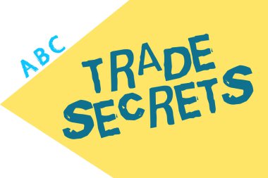 Ticari sırlar gösterilen metin işareti. Kavramsal fotoğraf tekniği analysisufacturing bir şirket tarafından kullanılan ürünleri