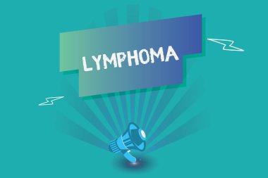 Lenfoma gösterilen Not yazma. Kanser hücreleri bağışıklık sisteminin mücadele enfeksiyon başlar vitrine iş fotoğraf