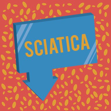 Siyatik gösterilen Not yazma. İş fotoğraf vitrine ağrı siyatik sinir tahriş tarafından tıbbi durumun nedeni