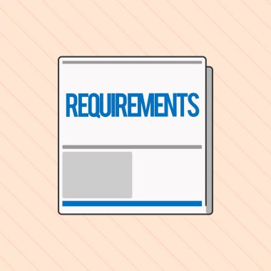 Metin gereksinimleri yazılı kelime. Gerekli olan veya gerekli koşulları istedim şeyler için iş kavramı