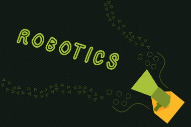 Robotik gösterilen Not yazma. Teknoloji dalı vitrine iş fotoğraf bu robotlar tasarım inşaat ile fırsatlar