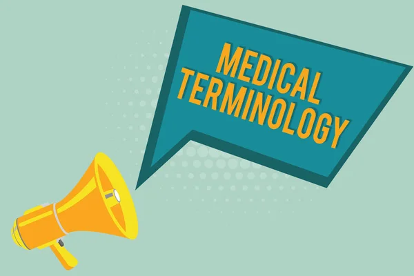 Text sign showing Medical Terminology. Conceptual photo language used to precisely describe the huanalysis body — Stock Photo, Image