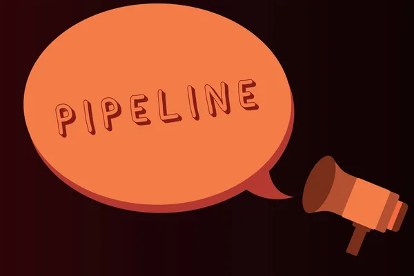 Escritura a mano conceptual mostrando Pipeline. Texto de la foto comercial tubo largo típicamente subterráneo transporte de gas de petróleo largas distancias —  Fotos de Stock