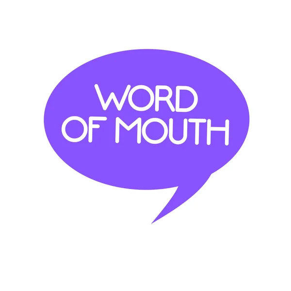 Texto de escritura Word Of Mouth. Concepto significado Difusión oral de información Cuentacuentos Viva Voice — Foto de Stock