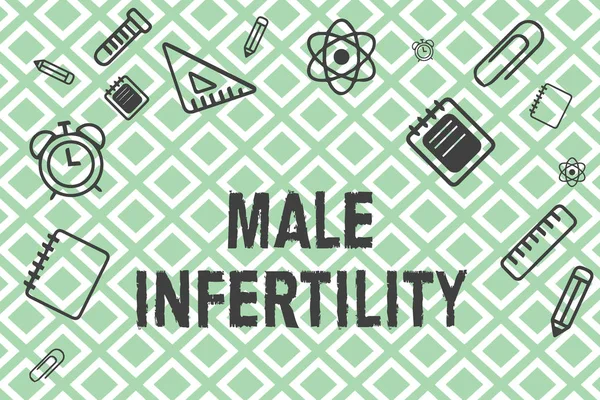 Texto de escritura Infertilidad masculina. Concepto que significa Incapacidad de un varón para causar el embarazo en un — Foto de Stock
