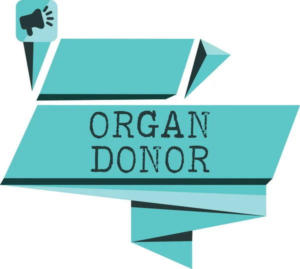Texte textuel Donateur d'organe. Concept d'entreprise pour A démontrant qui offre un organe de son corps pour transplantation — Photo