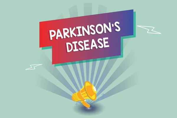 Sinal de texto mostrando Parkinson s é doença. Distúrbio do sistema nervoso foto conceitual que afeta o movimento — Fotografia de Stock