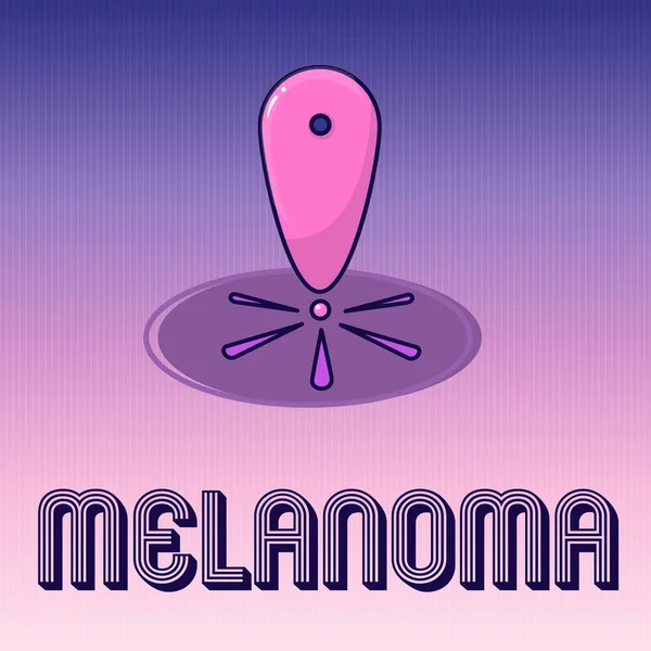 Manuscrito texto escrevendo Melanoma. Conceito significado Um tumor maligno associado com câncer de pele moles benignos — Fotografia de Stock