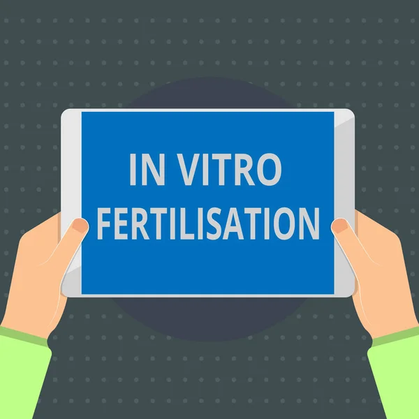 Text tecken visar In Vitro Fertilisation. Konceptuella foto ett ägg befruktas av spermier i ett provrör — Stockfoto