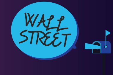 Word metin yazma Wall Street. İş kavramı için ev New York Menkul Kıymetler Borsası Brokerages karargahı
