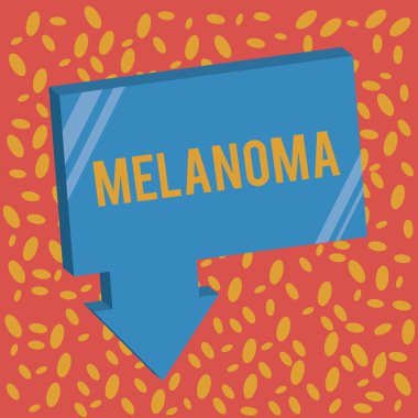 Melanom gösterilen Not yazma. İş fotoğraf vitrine malign bir tümör iyi huylu benler cilt kanseri ile ilişkili