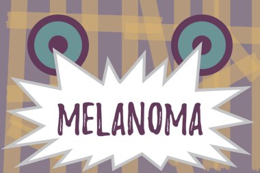 Melanom gösterilen Not yazma. İş fotoğraf vitrine malign bir tümör iyi huylu benler cilt kanseri ile ilişkili