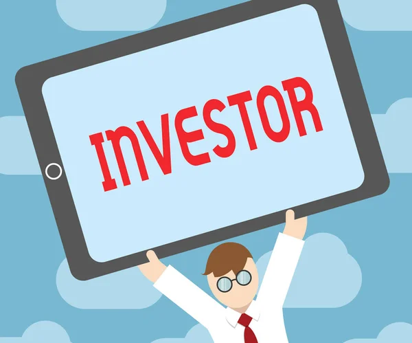 Text tecken visar investerare. Konceptuella foto visar organisation som sätter pengar i finansinstrument boende — Stockfoto
