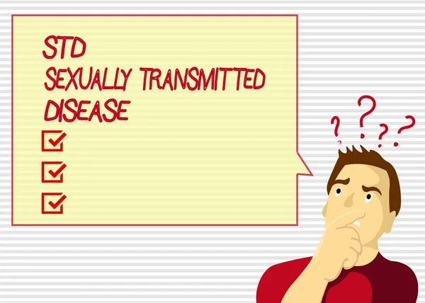 A kézírás szöveg Std nemi úton terjedő betegség. Koncepció értelmében fertőzés terjed a nemi közösülés — Stock Fotó