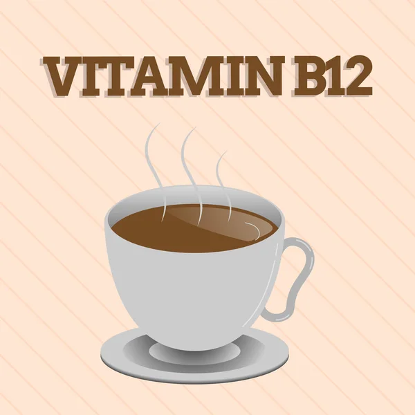 Word writing text Vitamin B12. Business concept for Group of substances essential for the working of certain enzymes — Stock Photo, Image