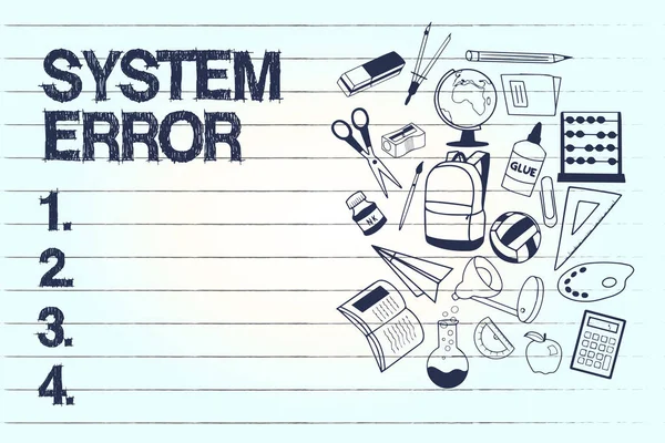Conceptual hand writing showing System Error. Business photo text Technological failure Software collapse crash Information loss — Stock Photo, Image