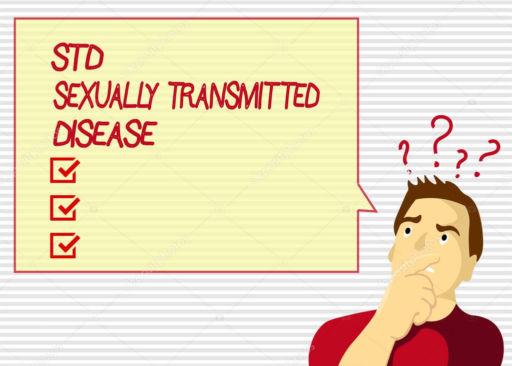 Handwriting text Std Sexually Transmitted Disease. Concept meaning Infection spread by sexual intercourse
