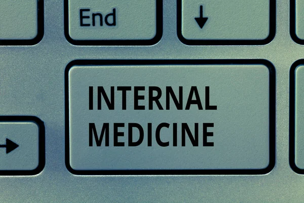 Text sign showing Internal Medicine. Conceptual photo field of practice focused on treating adults diseases