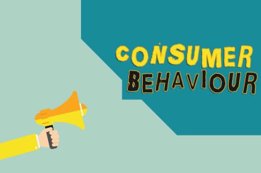 Tüketici davranışları gösterilen metin işareti. İnsanlar kavramsal fotoğraf satın almak veya bir ürün satın almak için kararlar