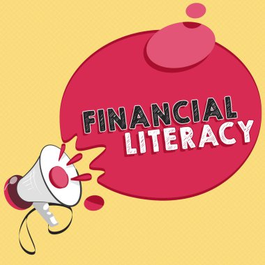 Kelime yazma metni Finansal Edebiyat. İş anlayışı ve paranın nasıl işlediği konusunda bilgilidir.