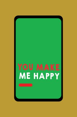 Sen yapmak beni mutlu gösterilen Not yazma. Zevk ve keyif veren bir şey ya da kimse vitrine iş fotoğraf