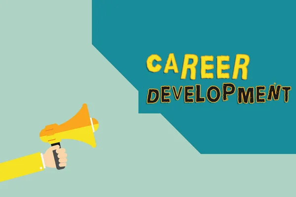 Text sign showing Career Development. Conceptual photo Lifelong learning Improving skills to get a better job — Stock Photo, Image