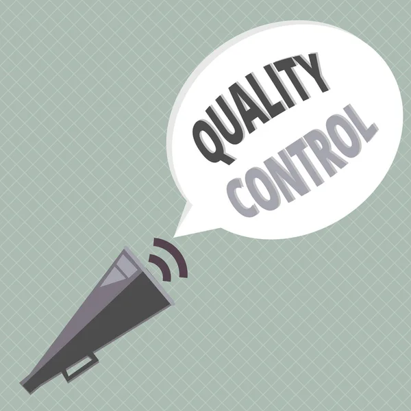 Handschrift tekst schrijven Quality Control. Concept betekent verzekeren dat het product of de dienst verkocht als gevolg van normen — Stockfoto