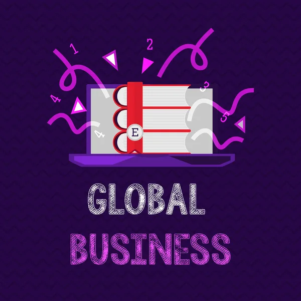 Текст почерка Global Business. Концепция, означающая торговлю и бизнес-систему компании, работающей по всему миру — стоковое фото