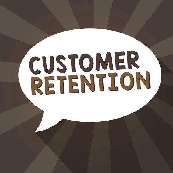 Handwriting text writing Customer Retention. Concept meaning Keeping loyal customers Retain many as possible