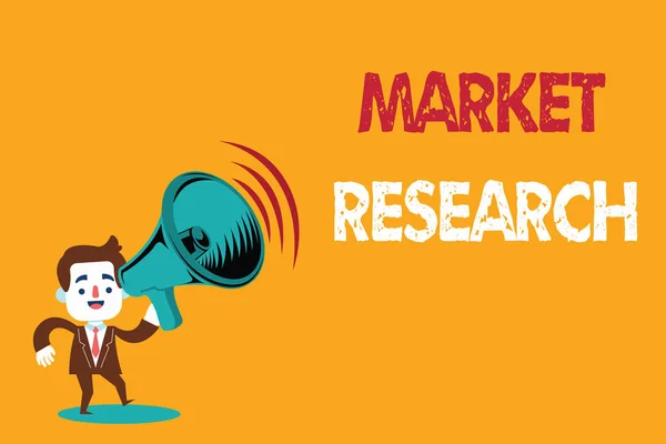 Signo de texto que muestra Market Research. Foto conceptual La acción de recopilar información sobre los consumidores —  Fotos de Stock