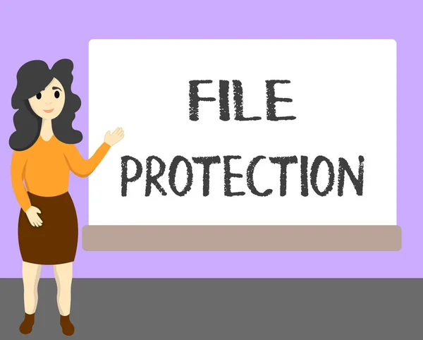 Word writing text File Protection. Business concept for Preventing accidental erasing of data using storage medium
