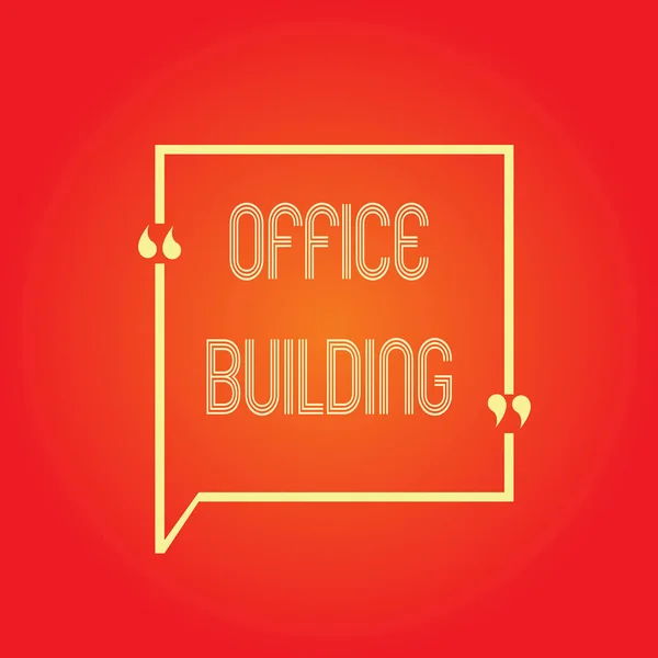 Conceptual hand writing showing Office Building. Business photo text Commercial buildings are used for commercial purposes — Stock Photo, Image